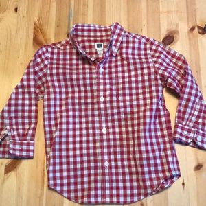 Janie and Jack checkered long sleeve button down